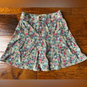 Sahalie Size Small Floral Patterned Multicolor Skort Skirt Shorts 100% Polyester